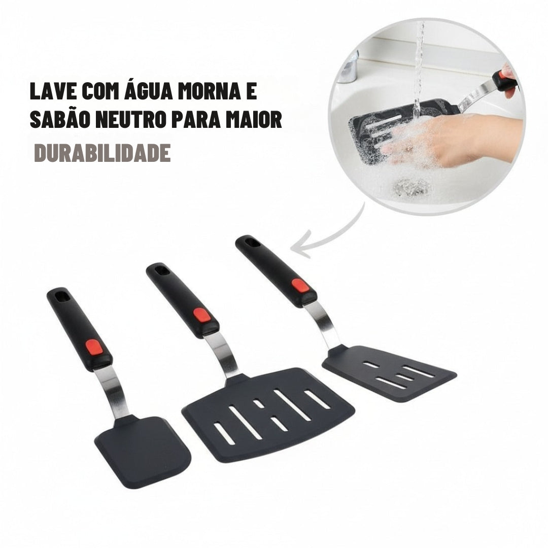 Kit de Espátulas de Cozinha de Silicone Resistente ao Calor -  600°F