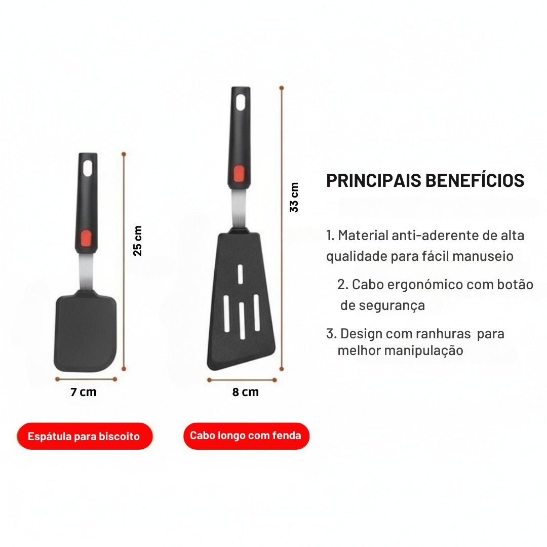 Kit de Espátulas de Cozinha de Silicone Resistente ao Calor -  600°F