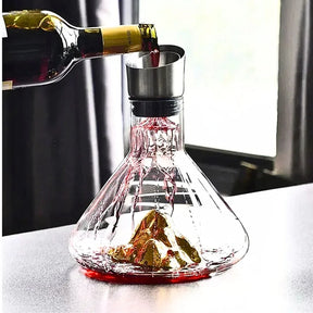 Decantador de Vinho em Cascata - De Cristal e Sem Chumbo