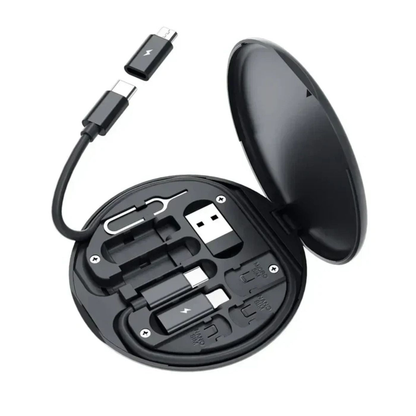 Adaptador OTG 5 em 1 Tipo C - Conversor Rápido com Estojo