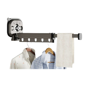 Varal Retrátil de Parede em Alumínio - Dobrável 360º Sem Furo