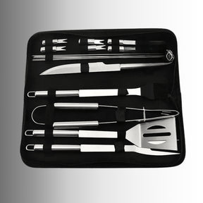 Kit Churrasco Portátil - Utensílios de Aço Inox