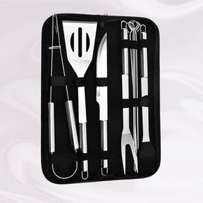 Kit Churrasco Portátil - Utensílios de Aço Inox