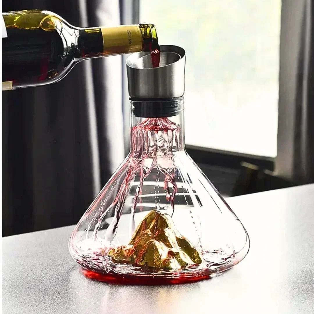 Decantador de Vinho em Cascata - De Cristal e Sem Chumbo