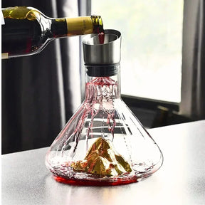 Decantador de Vinho em Cascata - De Cristal e Sem Chumbo
