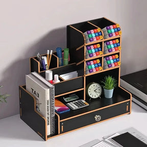 Organizador de Mesa em Madeira Ecológica - Design Nórdico