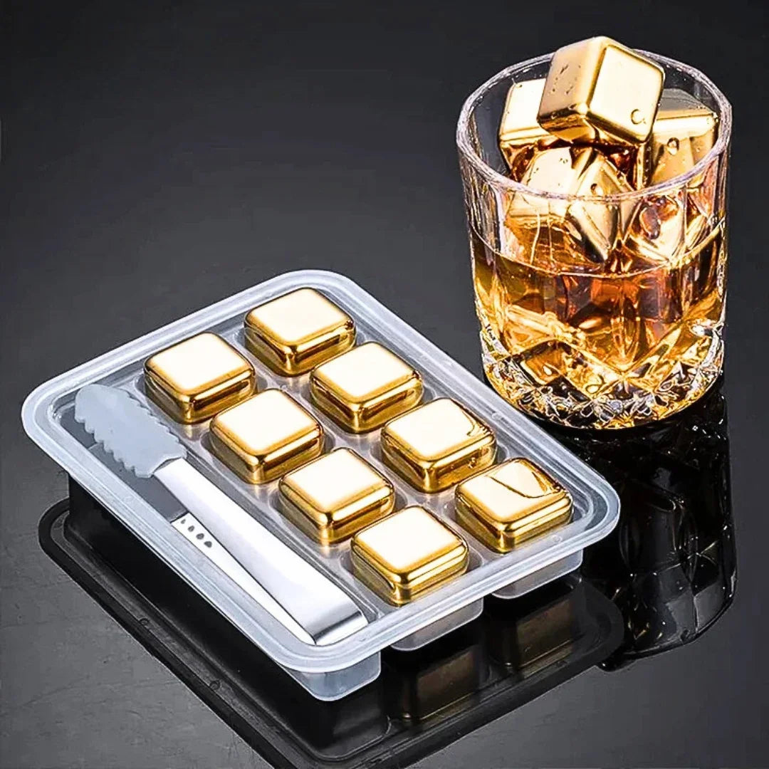 Cubos de Gelo Reutilizáveis - De Aço Inox 304 para Uísque