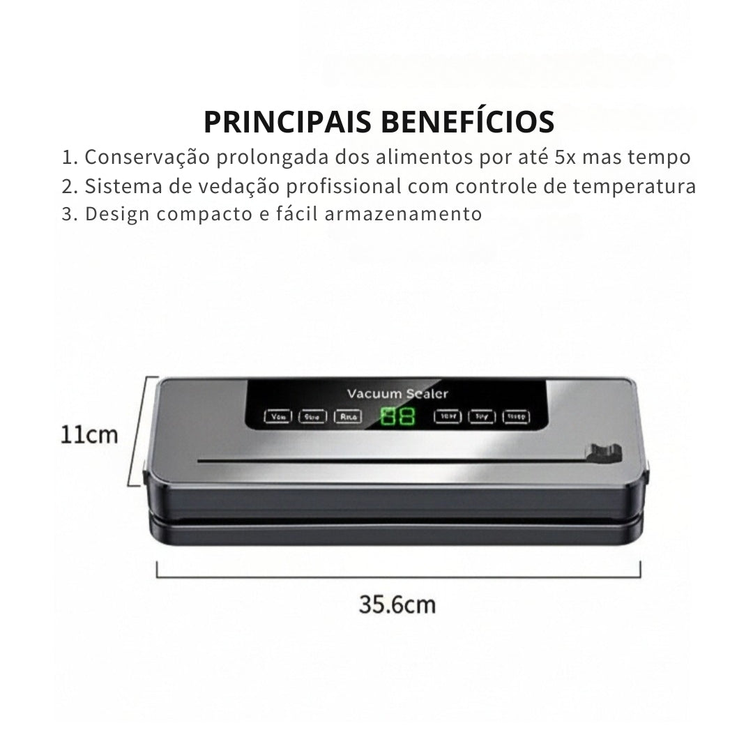 Seladora a Vácuo Automática - Com Tela Touch e Modo Úmido/Seco